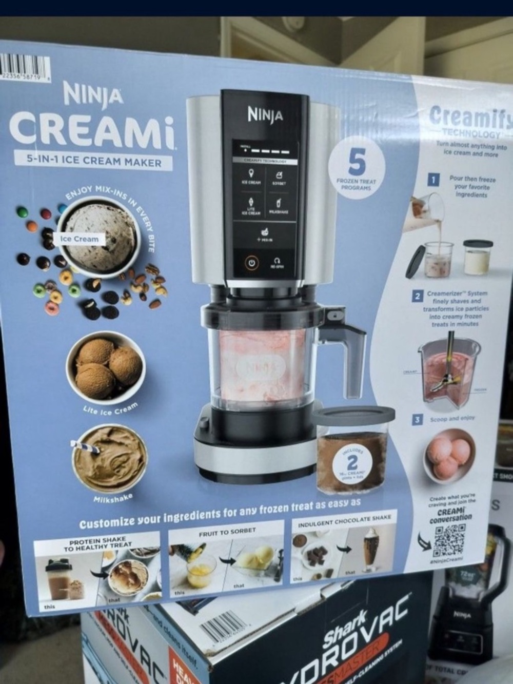 Ninja CREAMi 5-in-1 Ice Cream Maker - White & Black